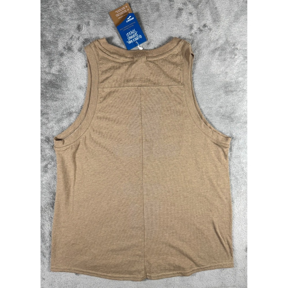 NWT: Brooks Shoes "Run Buddy" Distance Graphic Heather Oatmeal Tank Top Sz Small - Picture 11 of 12